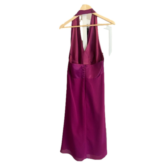 HOST PICK! NWOT #Barbiecore Halter Dress w/ Empire Waist & Chiffon Overlay. - Picture 8 of 14